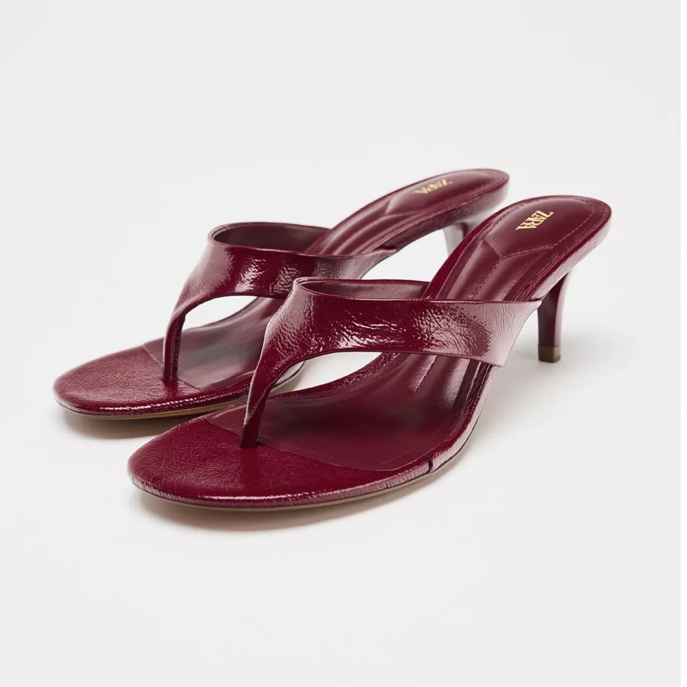 Zara Crackled Effect Heeled Sandal